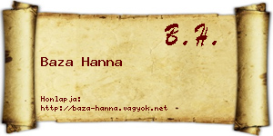 Baza Hanna névjegykártya